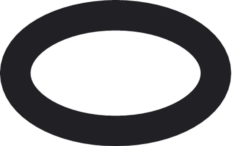 Schwarzer O-Ring mit ovaler Form, geeignet für Dichtungsanwendungen. Hergestellt von Hansgrohe, zeigt eine gleichmäßige Kontur ohne sichtbare Maße.